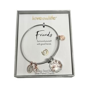Love this life friends bangle charm bracelet gift for friend best friend BFF